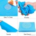 Silicone Pastry Mat Rolling Pin Mat with Measurements Nonstick Kneading Board for Rolling Dough Reusable Thicken Pad Pie Bread Cookie Sheet Baking Oven Mat Placement Pad（Pink and Blue） - B07D73879H